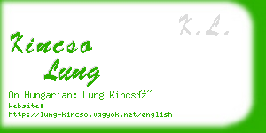 kincso lung business card
